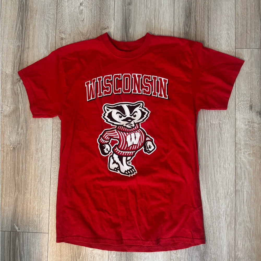 Blue 84 Vibrant Red Madison Wisconsin Badgers Tee